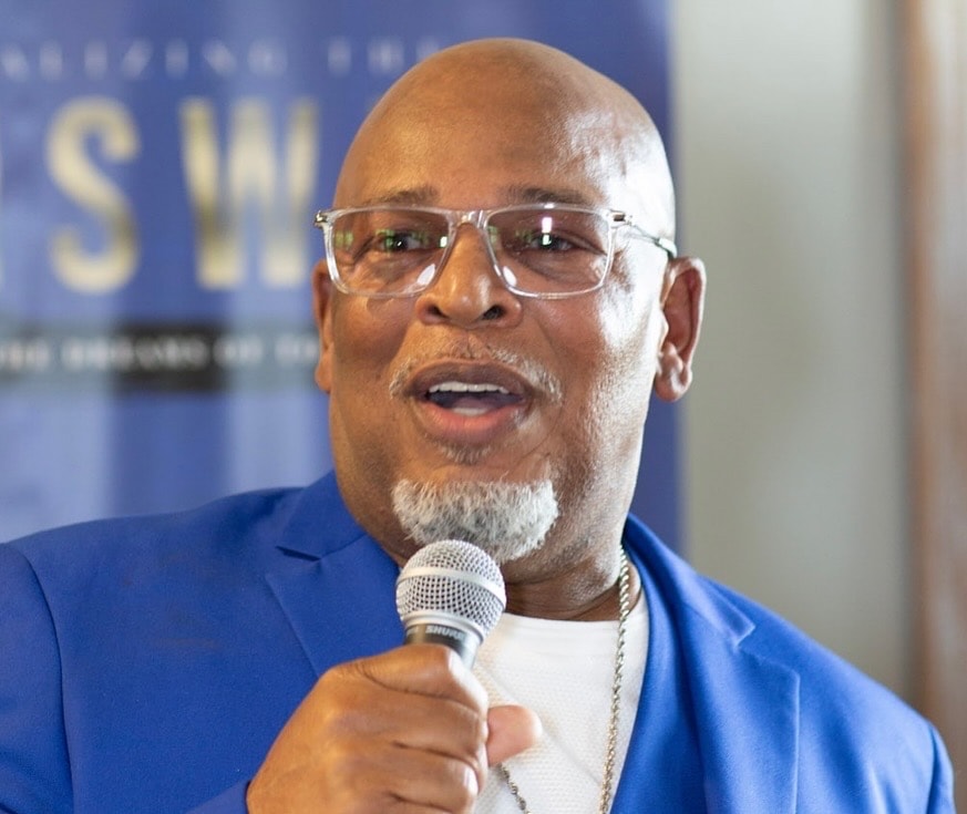 Gary Moore speaking at an event